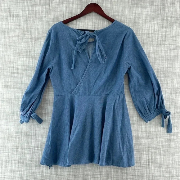 Ryu Size Large 3/4 Sleeve mini scatter dress Women's 8562 - Picture 2 of 10